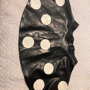 Black Skirt with White Polka Dots real latex xs